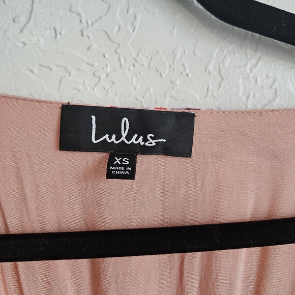 Lulus Flor-Ever Blush Pink Floral Print Skater Dress Size XS Barbiecore Mini - Picture 4 of 11